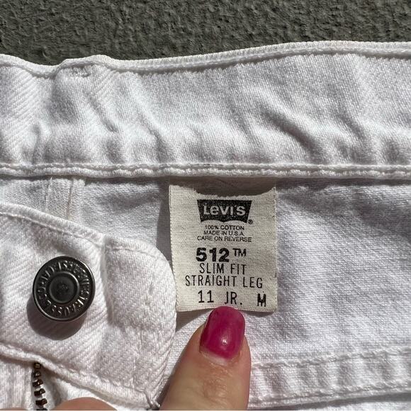 Vintage 90s Levi’s 512 White Slim Fit Straight Leg Jeans Size 11 JR Med - Picture 9 of 9
